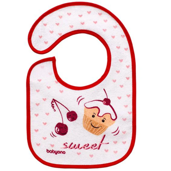 Baveta din bumbac BabyOno "I eat and I grow" cu strat impermeabil (3+ luni) foto