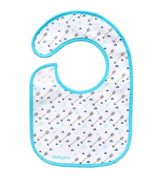 Baveta din bumbac BabyOno "I eat and I grow" cu strat impermeabil (3+ luni) foto
