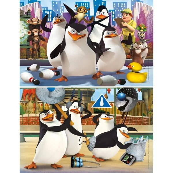 Puzzle Clementoni Nickelodeon The Pinguins of Madagascar, 2 in 1 (60+60 piese) foto