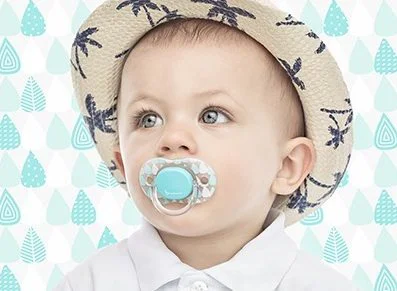 Пустышки физиологические Badabulle Sping Leaves Boy (6-12 мес.), 2 шт.
