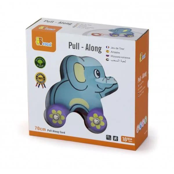 Jucarie din lemn Viga Toys Pull-along Elephant foto