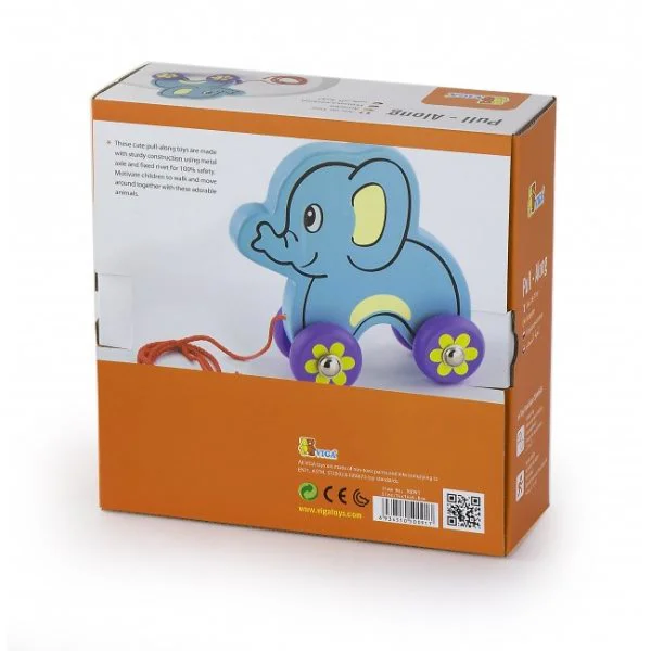 Jucarie din lemn Viga Toys Pull-along Elephant foto
