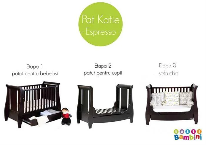 Деревянная кроватка 3 в 1 Tutti Bambini Katie Expresso