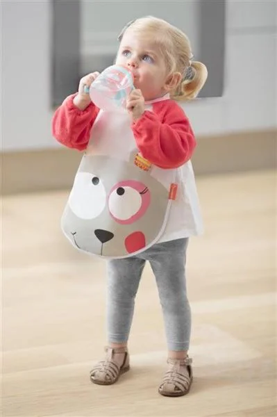 Нагрудник с длинным рукавом Badabulle Pink Bear