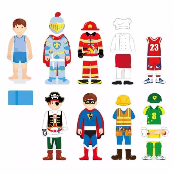 Joc de magneti din lemn Viga Toys Dressing Up - Boy