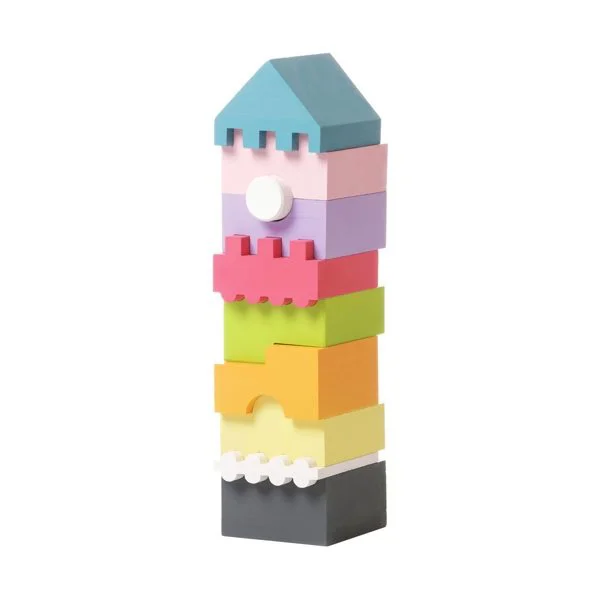 Set de constructie din lemn educativ Cubika LD-1 Turn, 10 piese foto