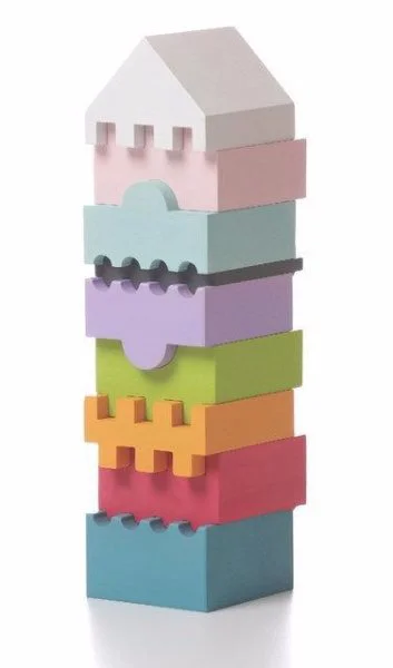 Set de constructie din lemn educativ Cubika LD-2 Turn, 9 piese foto