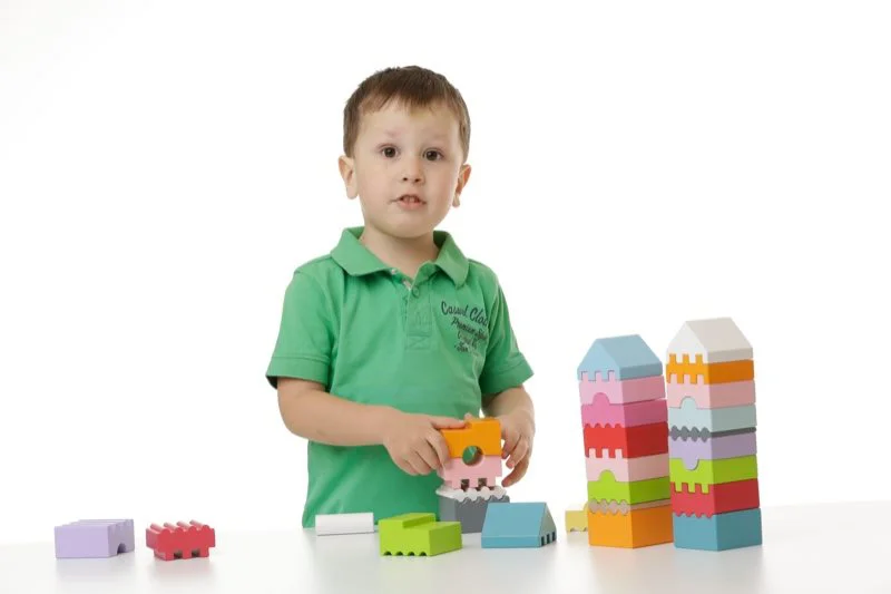 Set de constructie din lemn educativ Cubika LD-4 Turn, 8 piese foto
