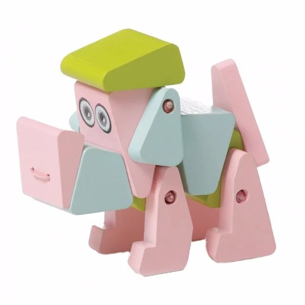 Set de constructie din lemn educativ Cubika LA-1 Catelusul Acrobat foto