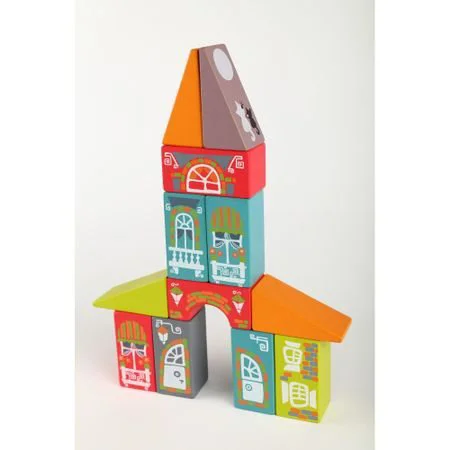 Set de constructie din lemn educativ Cubika LKM-1 Oraselul Fabulos foto