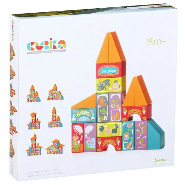 Set de constructie din lemn educativ Cubika LKM-4 Oraselul Fabulos foto