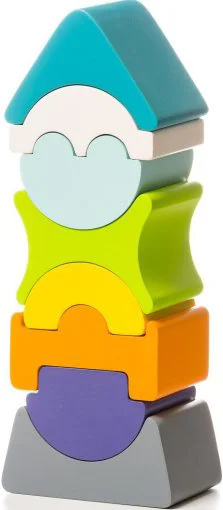 Set de constructie din lemn educativ Cubika LD-7 Turn flexibil, 8 piese foto