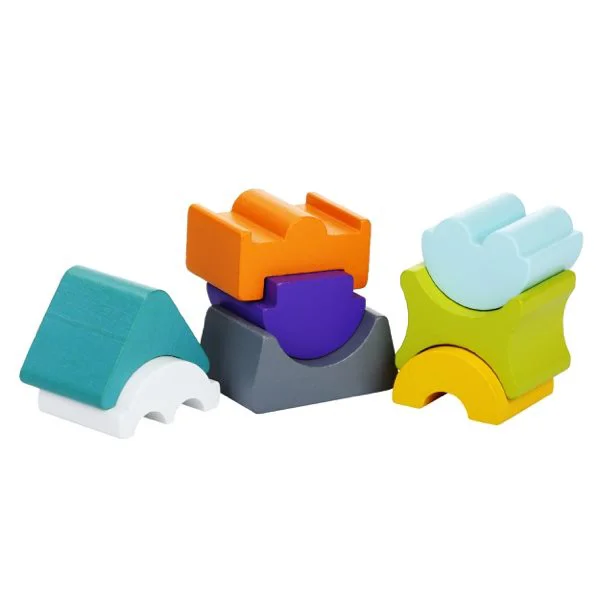 Set de constructie din lemn educativ Cubika LD-7 Turn flexibil, 8 piese foto
