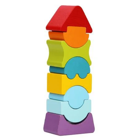 Set de constructie din lemn educativ Cubika LD-8 Turn flexibil, 8 piese foto
