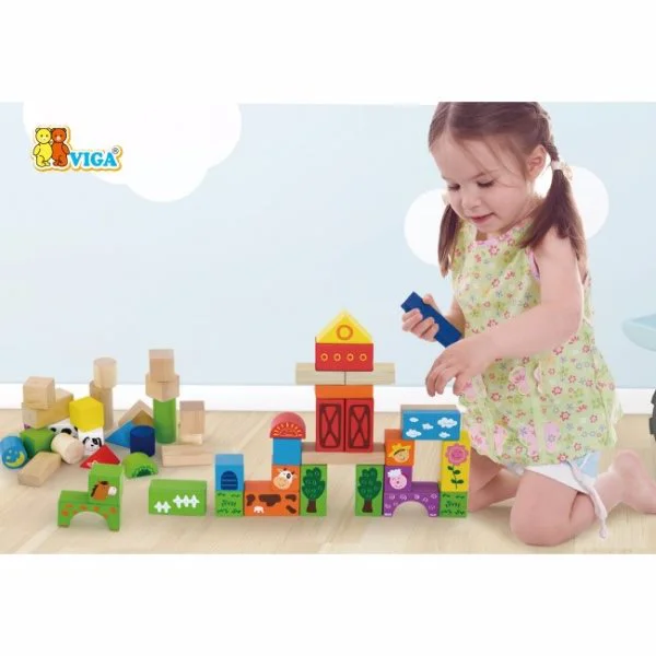 Деревянный конструктор Viga Toys Farm, 50 деталей foto