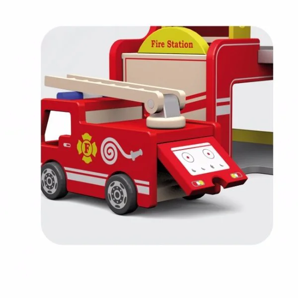 Set de joc din lemn Viga Toys Fire Station with Accessories
