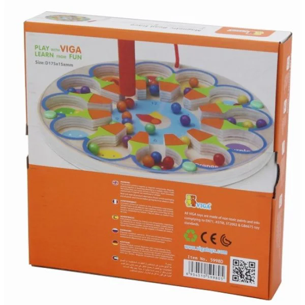Set de joc din lemn Viga Toys Magnetic Bead Trace - Clock foto