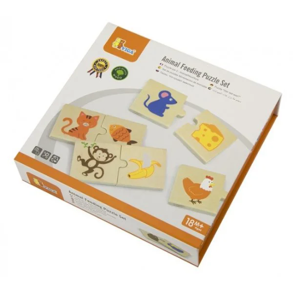 Деревянный игровой набор Viga Toys Animal Feeding Puzzle Set foto
