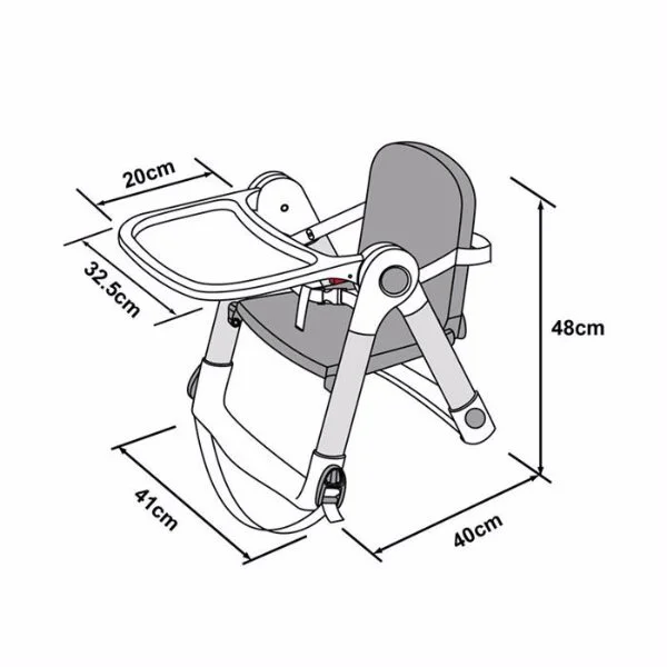 Booster pentru masa pliabil Apramo Flippa Dining Booster Grey foto
