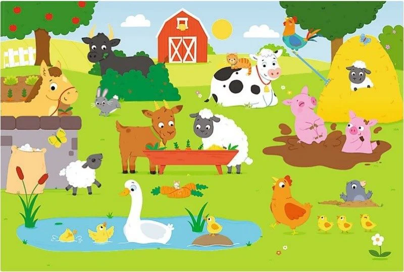 Puzzle Trefl Animals on the farm, 15 MAXI piese foto