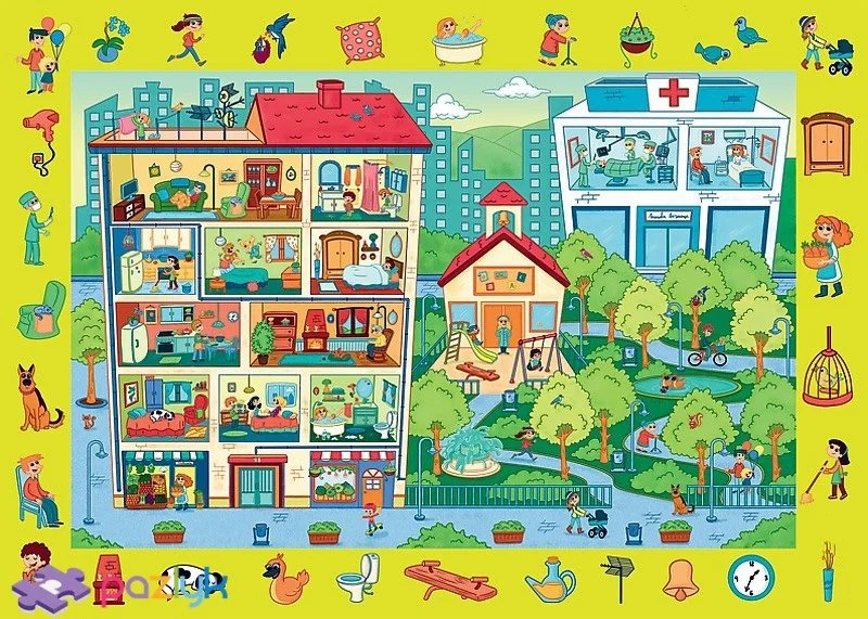 Puzzle Observation Trefl Visit the town, 70 piese foto
