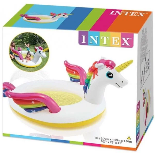 Надувной детский бассейн Intex Волшебный единорог 272x193x104 foto