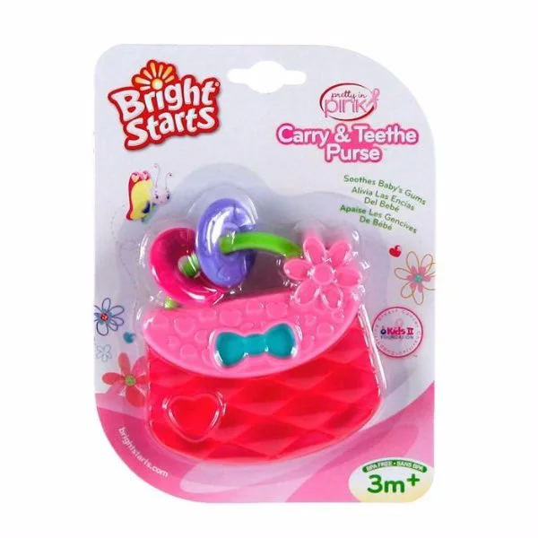 Прорезыватель для зубов Bright Starts Pretty In Pink Carry&amp;Teethe Purse