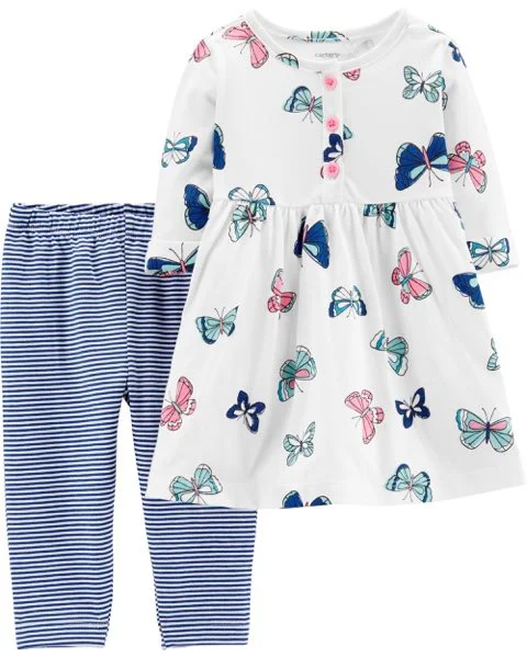 Carter's Set 2 piese Fluture - rochie si colanti foto