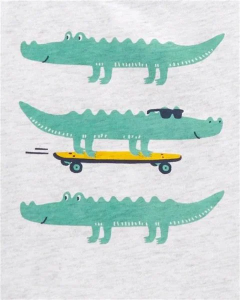 Carter's Set 3 piese Aligator - body, tricou si pantaloni scurti foto