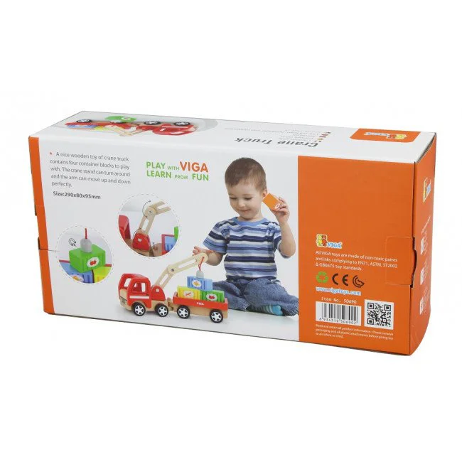 Деревянный игровой набор Viga Toys Crane Truck foto