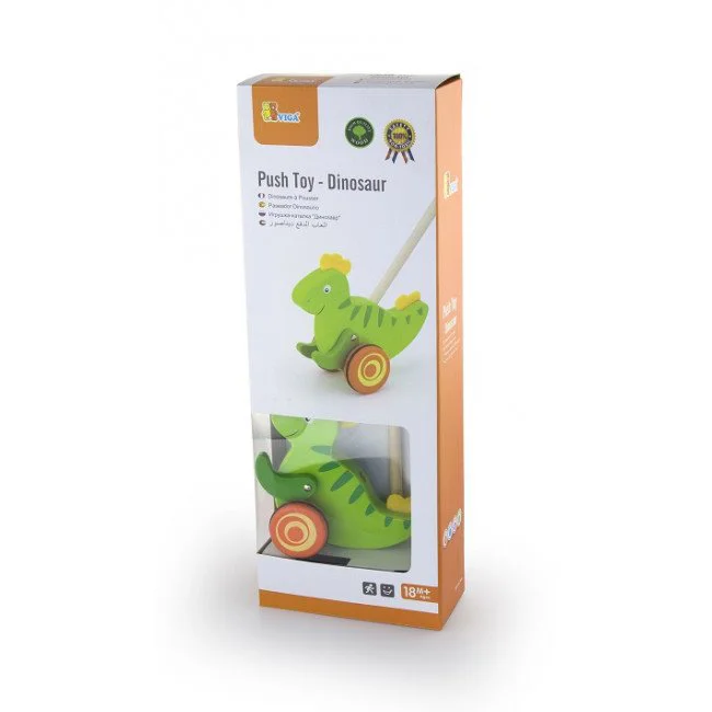 Jucarie din lemn Viga Toys Push Toy Dinosaur
