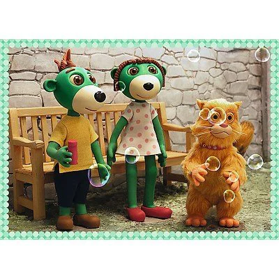 Puzzle Trefl Treflik Family "New friends", 4 in 1 (35+48+54+70 piese) foto