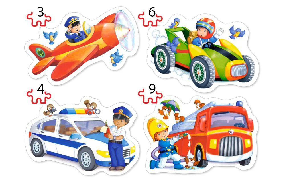 Puzzle Castorland Exciting Jobs, 4 in 1 (3+4+6+9 piese) foto
