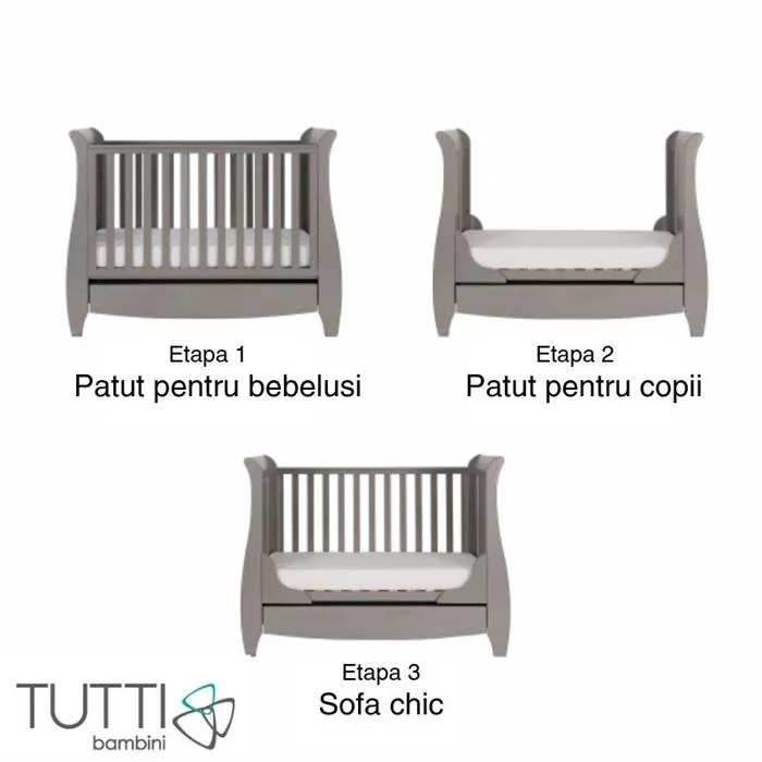 Деревянная кроватка 3 в 1 Tutti Bambini Katie Grey
