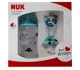 Set-cadou NUK Baby Blue (1 biberon, 1 suzeta si un lant) foto