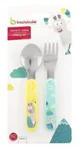 Set lingurita si furculita de inox Badabulle Blue Chamois