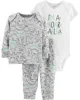 Carter's Set 3 piese Dinozaur - body, bluza si pantaloni foto