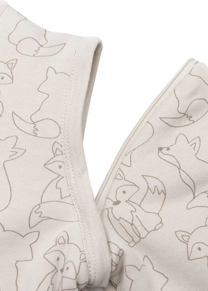 Sac de dormit cu maneci detasabile Jollein Fox Nougat, 70 cm foto