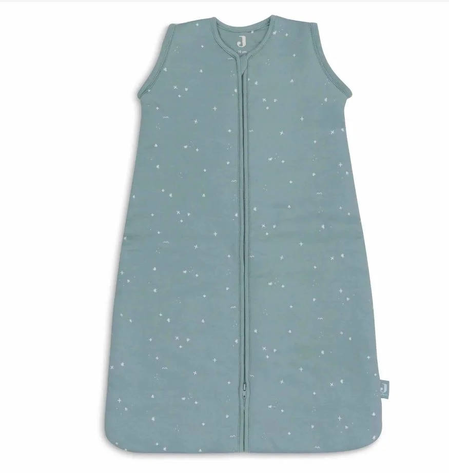 Sac de dormit cu maneci detasabile Jollein Twinkling Sea Green, 70 cm