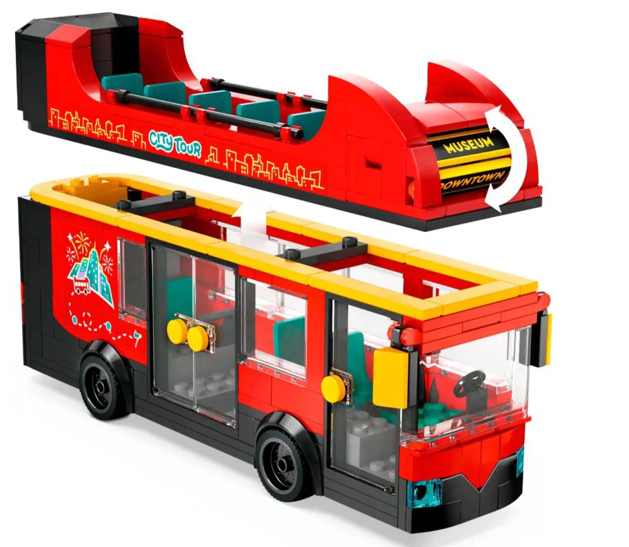 LEGO City - Autobuz turistic rosu cu doua etaje foto