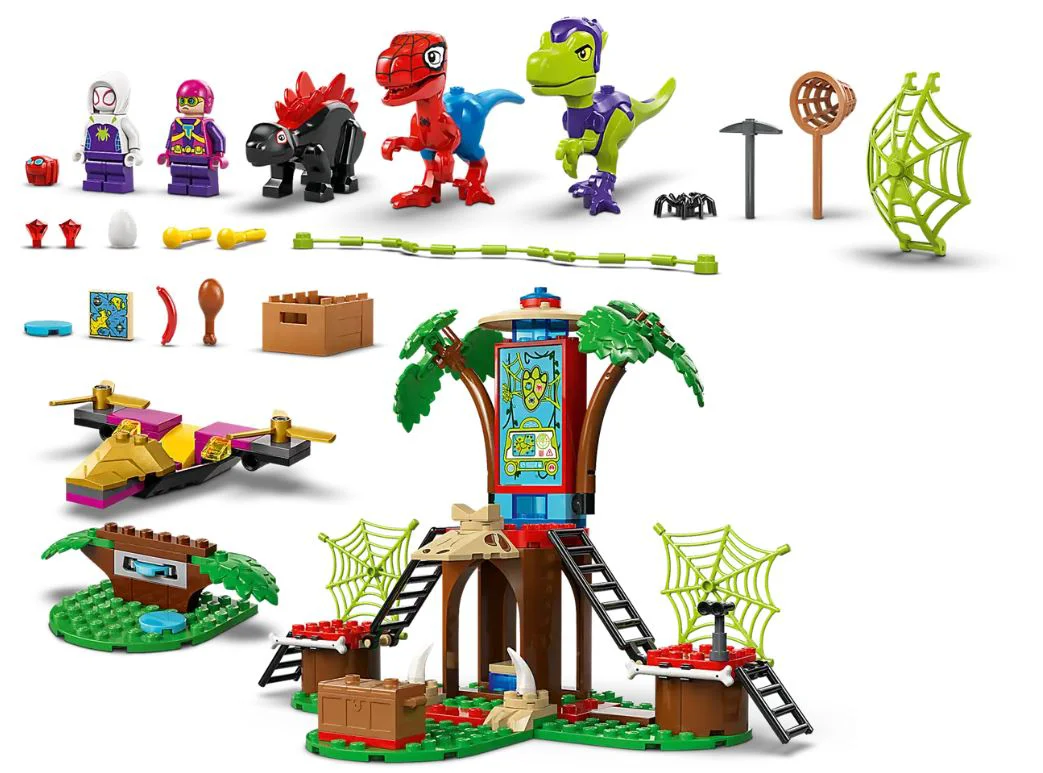 LEGO Marvel - Infruntarea dintre dinozaurii Spidey si Gobby la casa-sediu din copac foto