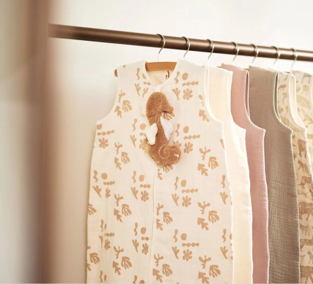 Sac de dormit Jollein Muslin Animals Nougat, 70 cm foto
