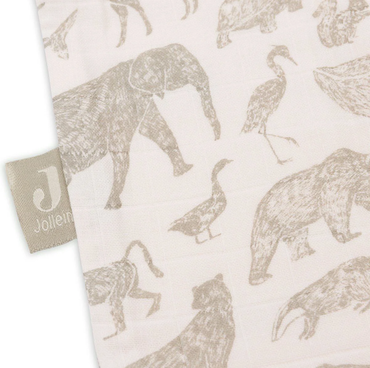 Sac de dormit Jollein Muslin Animals Olive Green, 70 cm foto