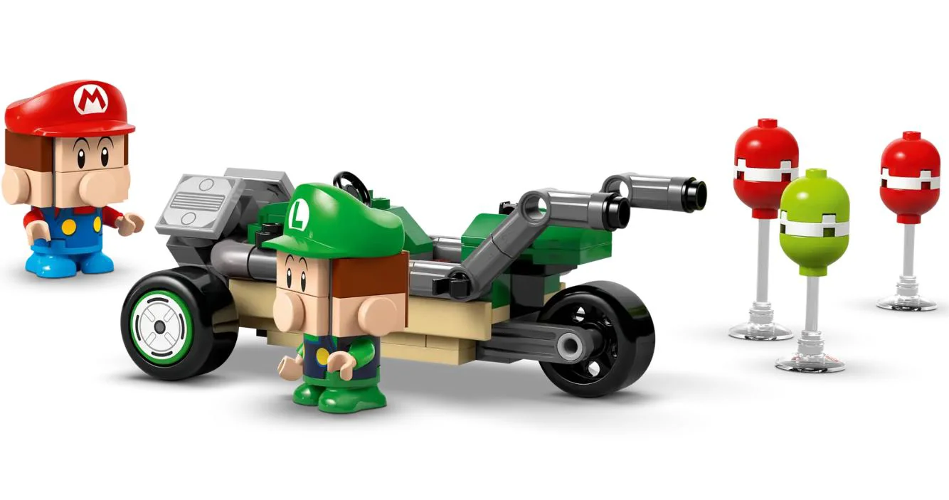 LEGO Super Mario - Mario Kart - Baby Mario против Baby Luigi foto