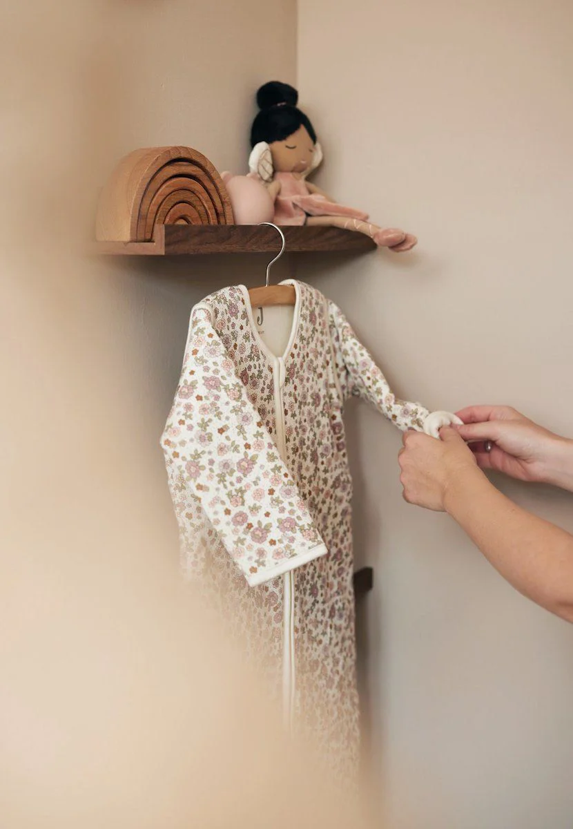 Sac de dormit cu maneci detasabile Jollein Retro Flowers, 70 cm foto