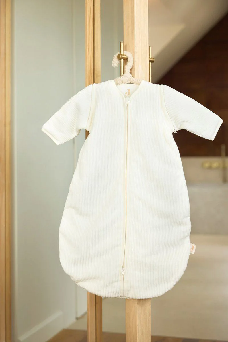 Sac de dormit cu maneci detasabile Jollein Rib Ivory, 60 cm foto