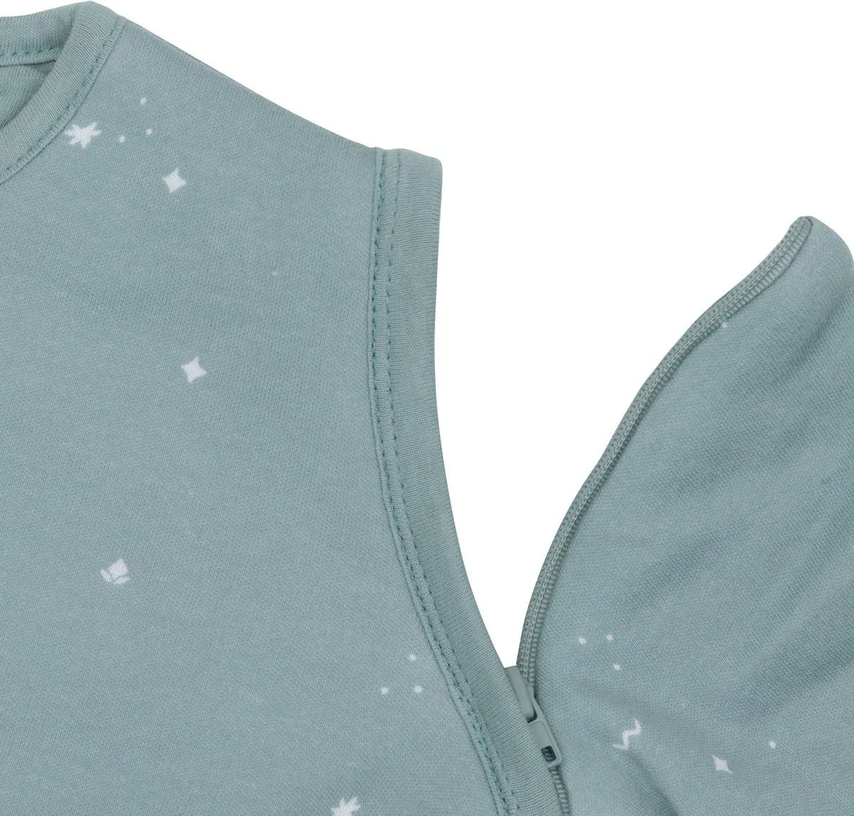 Sac de dormit rotund cu maneci detasabile Jollein Twinkling Sea Green, 60 cm foto