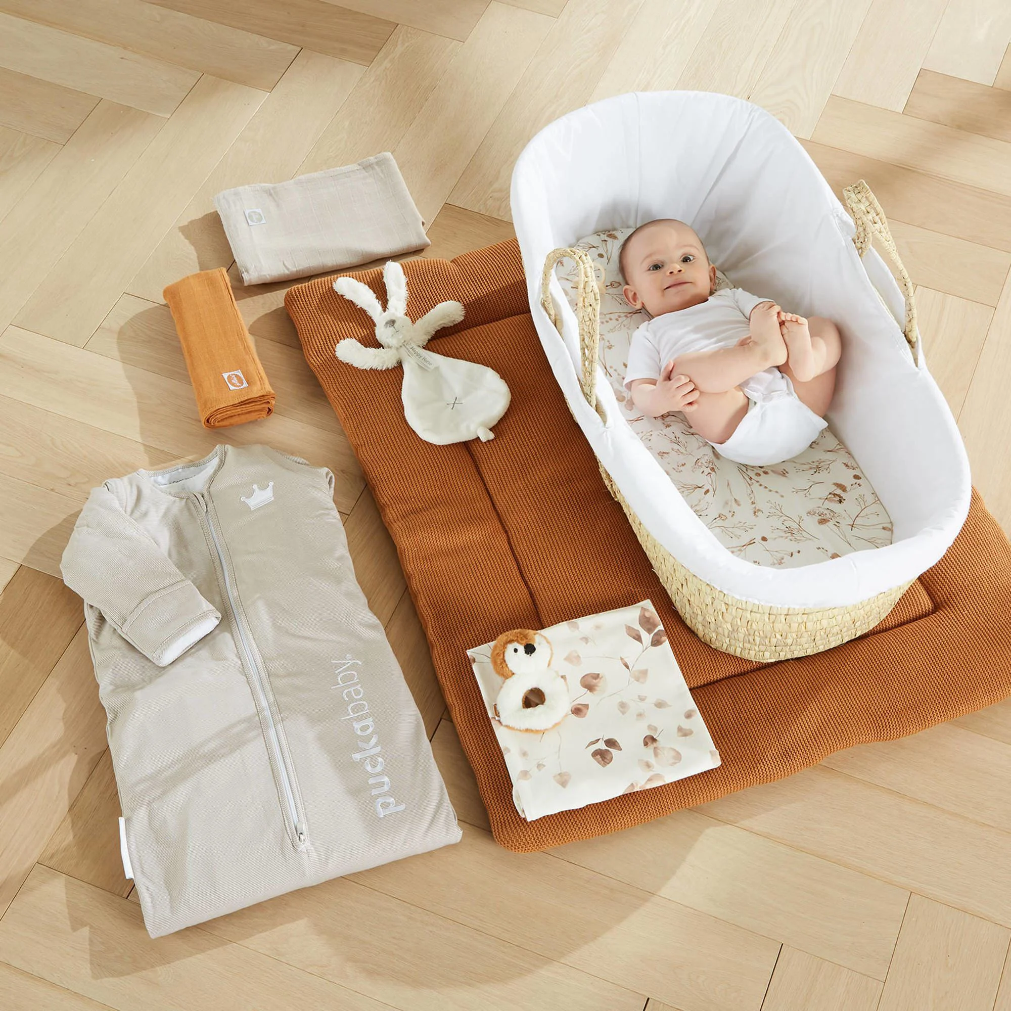 Pelinci din bumbac Jollein Bamboo Caramel 115x115 cm, 2 buc.
