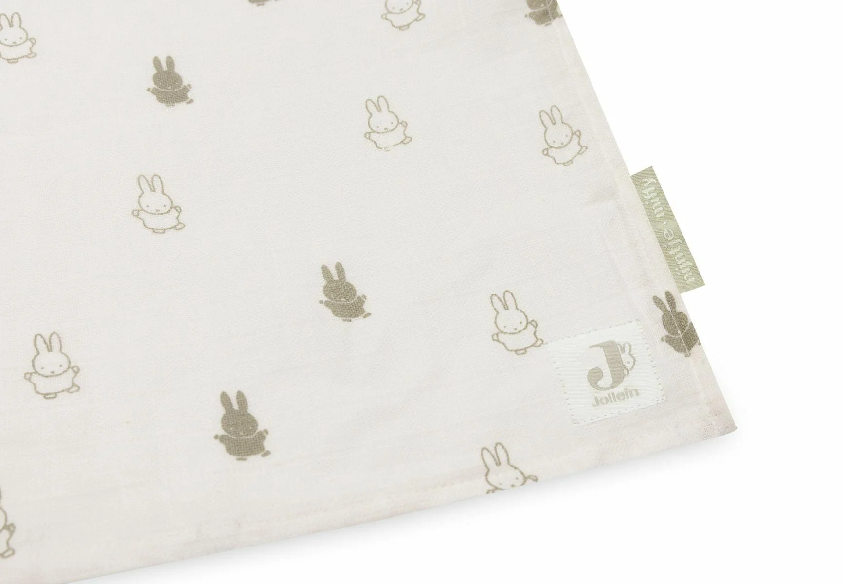 Муслиновые пеленки Jollein Happy Miffy Olive Green, 115x115 см, 2 шт.