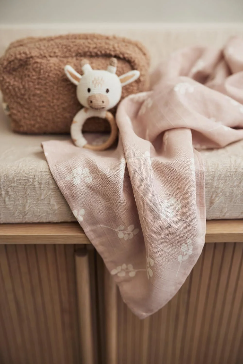 Муслиновая пеленка Jollein Twig Wild Rose, 115x115 см, 2 шт.